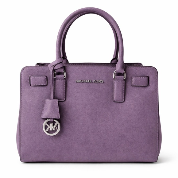 Michael Kors Handbags - Michael Kors Lavender Saffiano Leather Satchel Bag With Detachable Strap & Dust